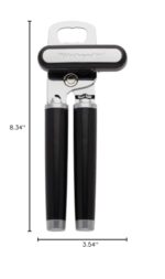 KitchenAid Classic Multifunction Can Opener and Bottle Opener Easy to Use, Razor Sharp Stainless Steel Cutting Wheel, Soft Ergonomic Handles, Black - Image 3