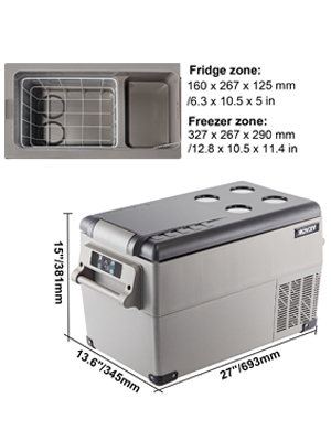 SucceBuy 20L 22L 35L 45L 55L Car Refrigerator Mini Fridge Freezer