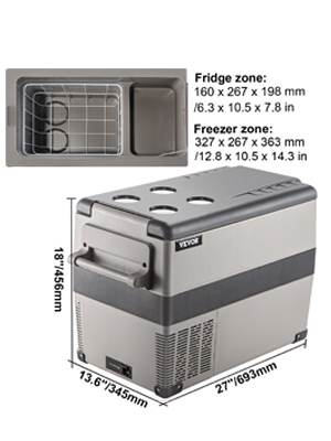 SucceBuy 20L 22L 35L 45L 55L Car Refrigerator Mini Fridge Freezer