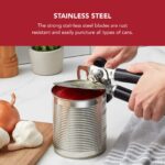 KitchenAid Classic Multifunction Can Opener and Bottle Opener Easy to Use, Razor Sharp Stainless Steel Cutting Wheel, Soft Ergonomic Handles, Black - Image 8