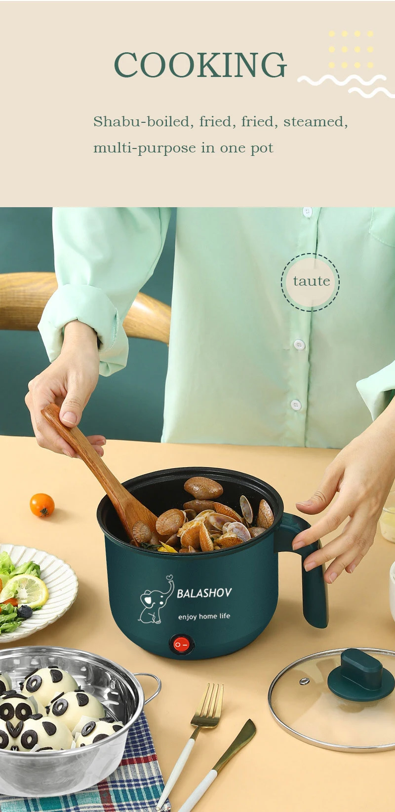 Mini Electric Rice Cooker Non-stick Cooking Machine