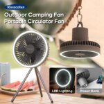 10000mAh 4000mAh Camping Fan Rechargeable  Electric Fan with Power Bank LED Lighting