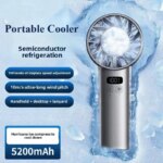 Electric Handheld Cooling USB Rechargeable  LED Display fan - Image 6