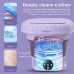 8L Portable Small Foldable Washing Machine with Spin Dryer For Socks Underwear Panties - Image 3