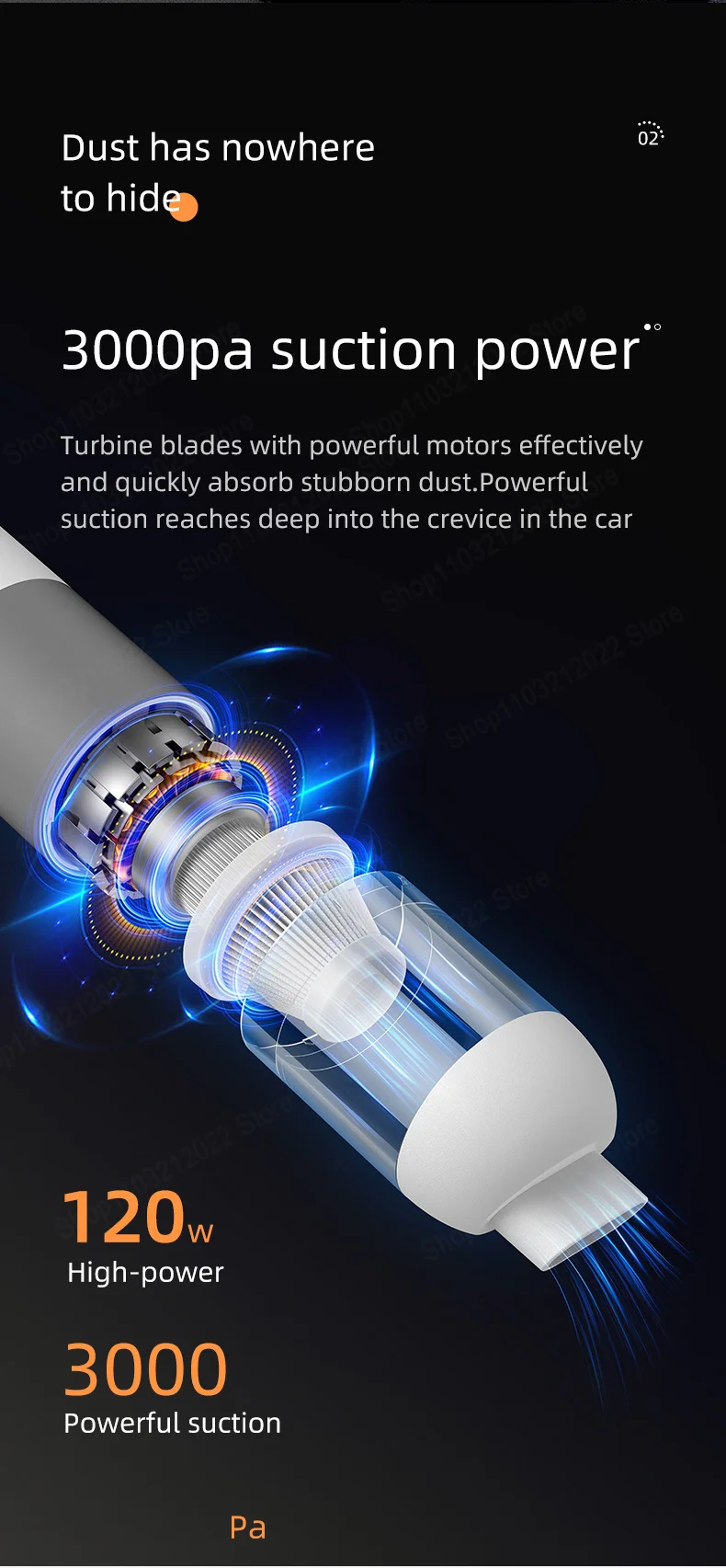 3 in1 Wireless Xiaomi Car Vacuum Cleaner