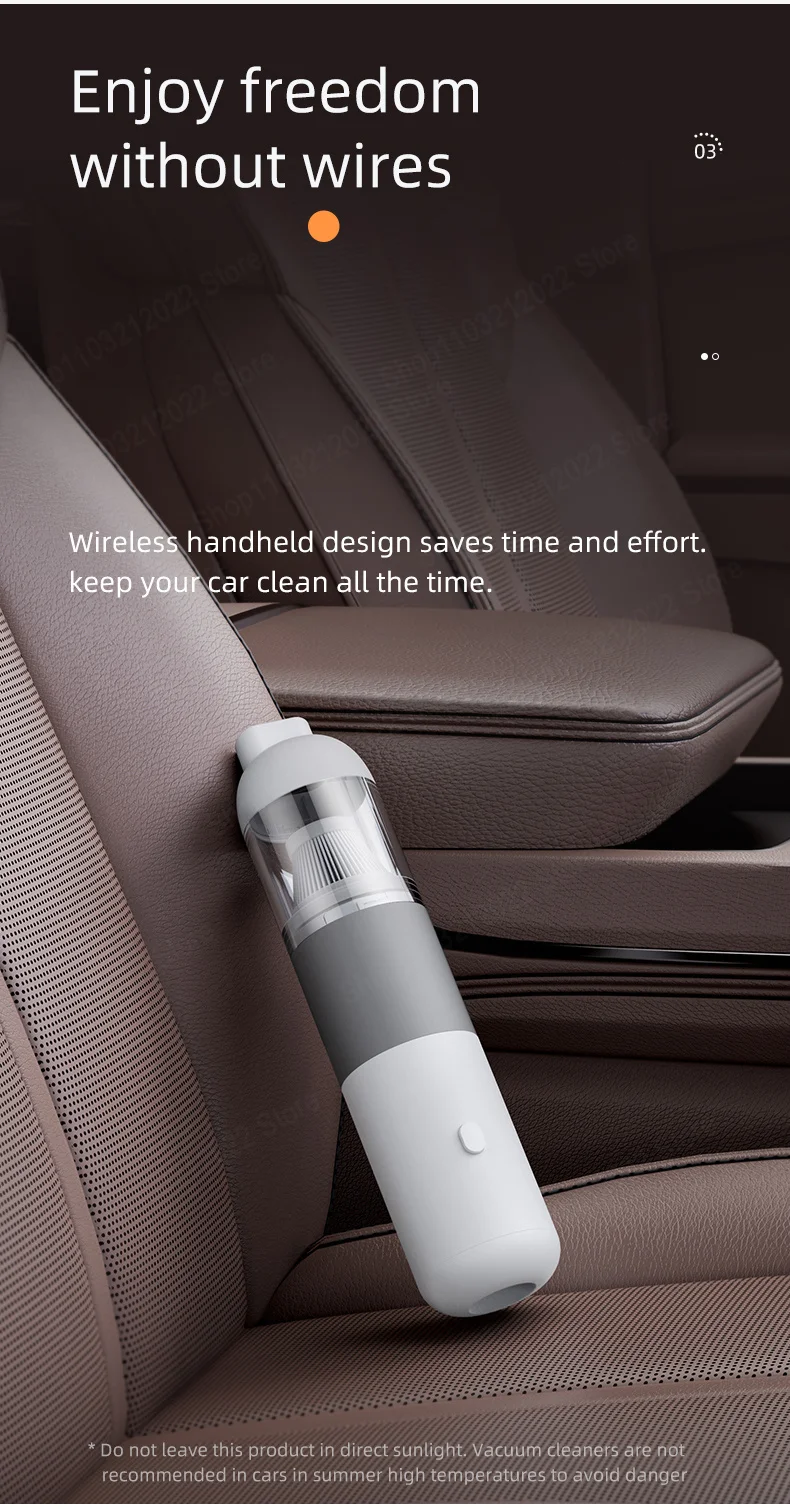 3 in1 Wireless Xiaomi Car Vacuum Cleaner