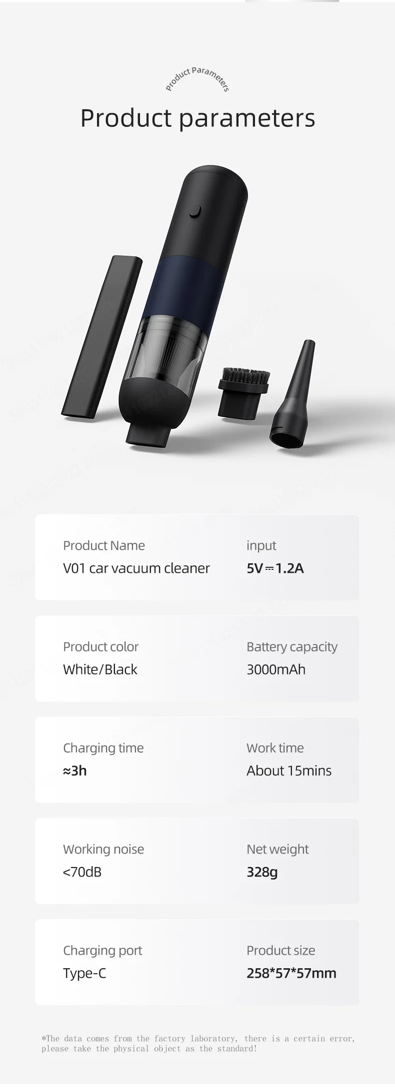 3 in1 Wireless Xiaomi Car Vacuum Cleaner