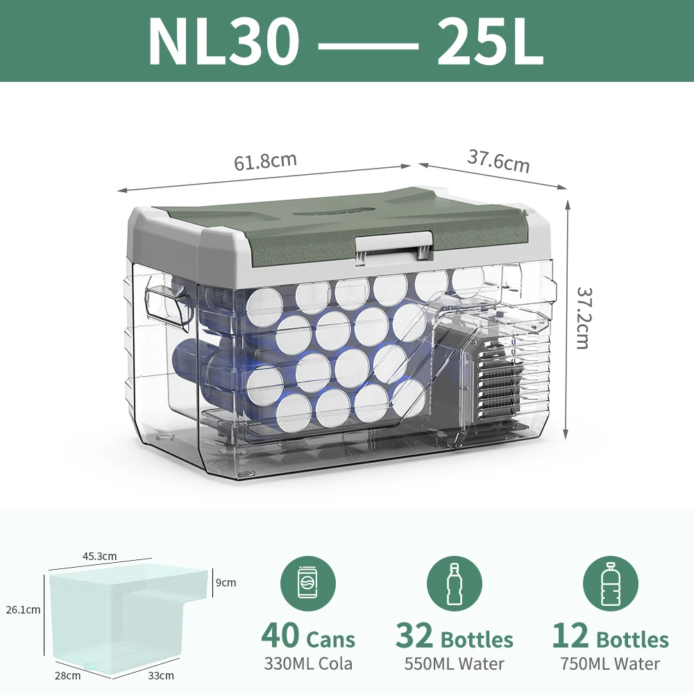 Alpicool NL 25L 35L 45L Car Refrigerator Compressor Fridge Freezer