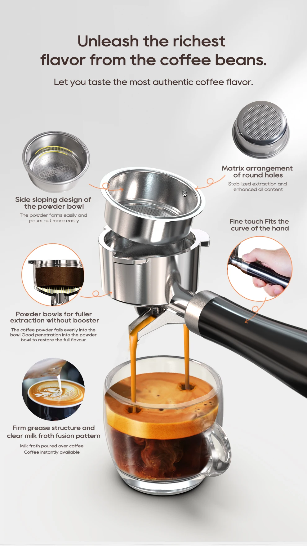 HiBREW 20Bar Semi Automatic Espresso Coffee Machine