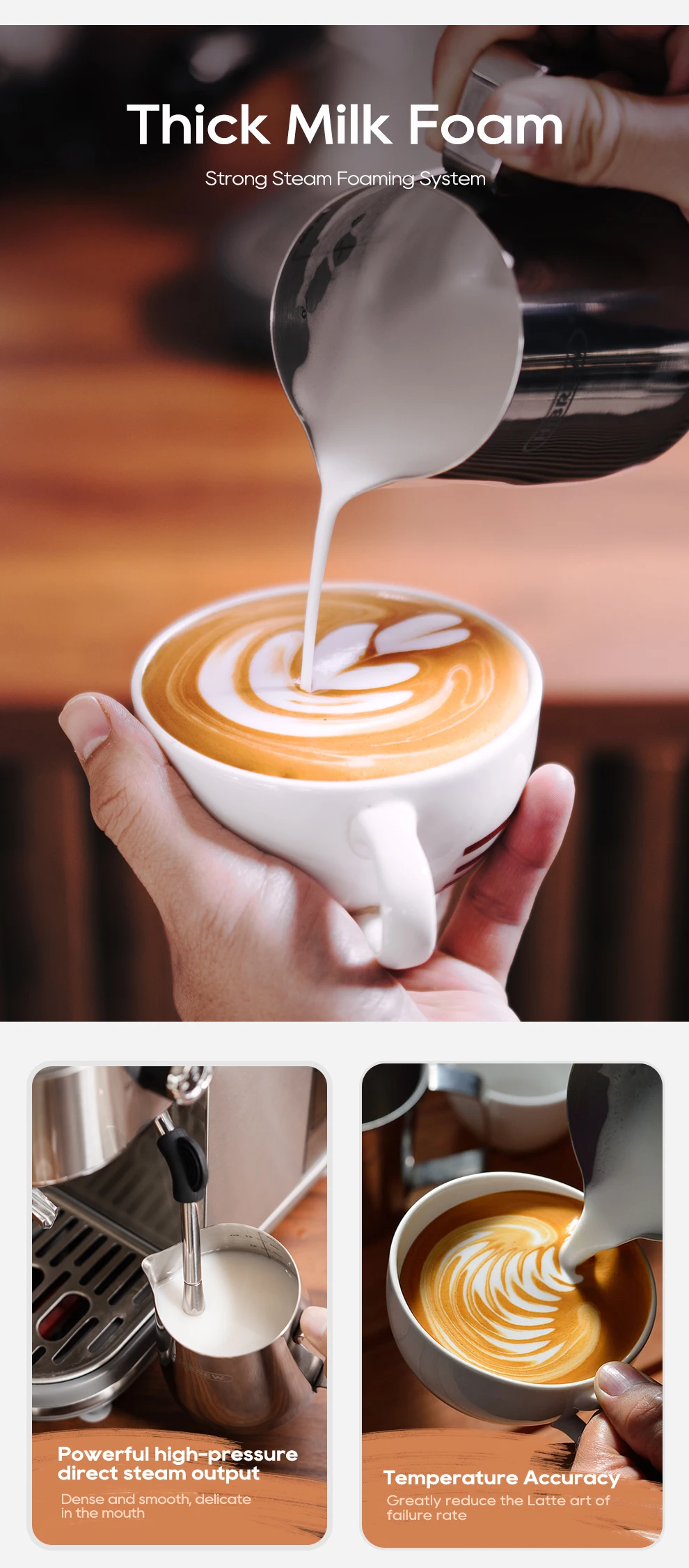 HiBREW 20Bar Semi Automatic Espresso Coffee Machine