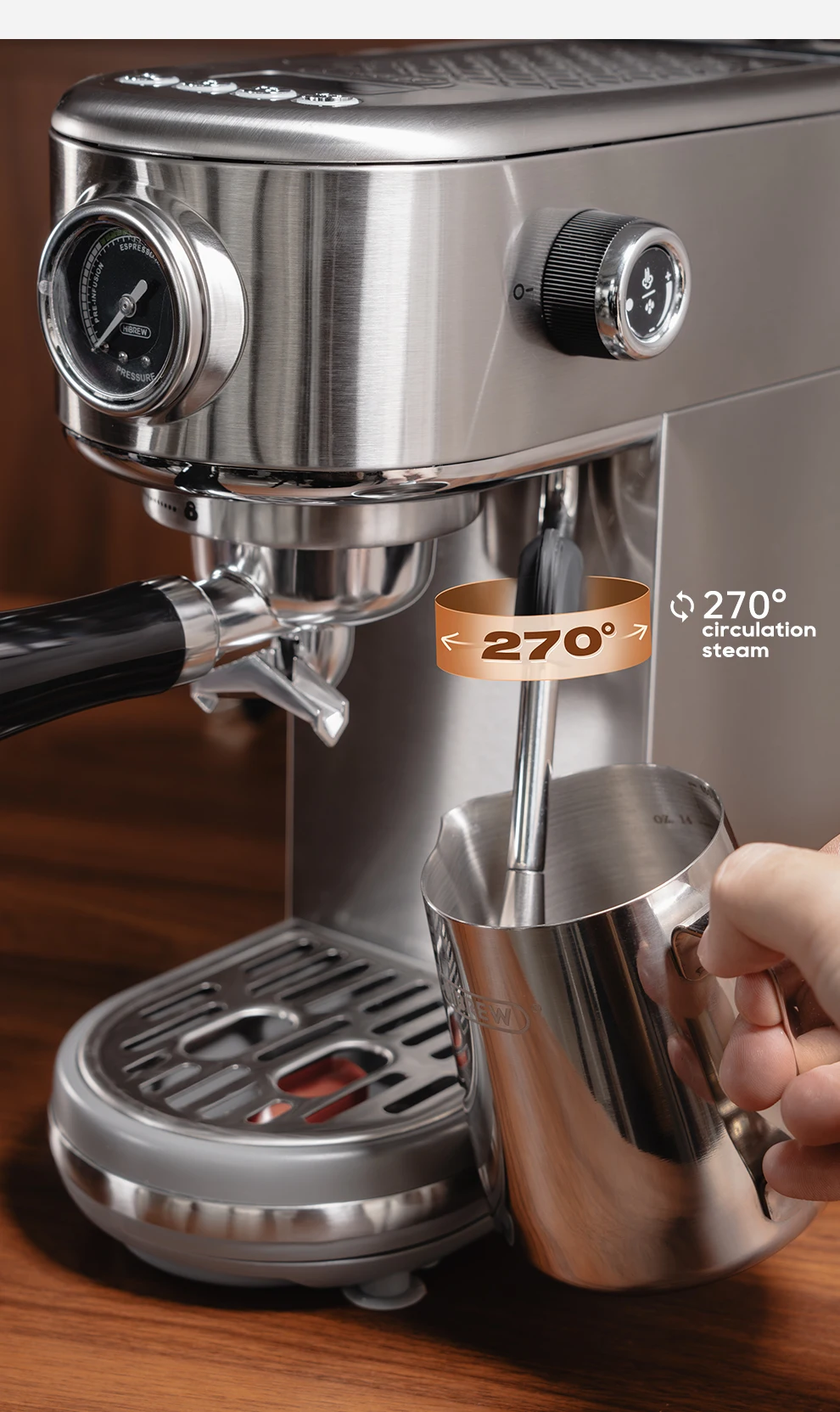 HiBREW 20Bar Semi Automatic Espresso Coffee Machine