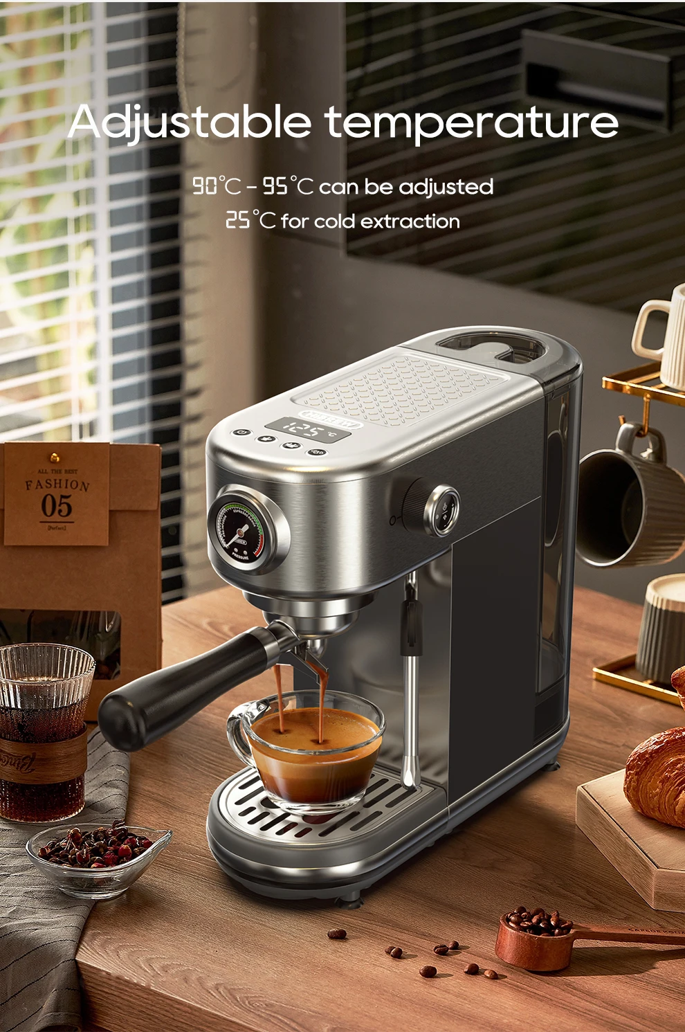 HiBREW 20Bar Semi Automatic Espresso Coffee Machine
