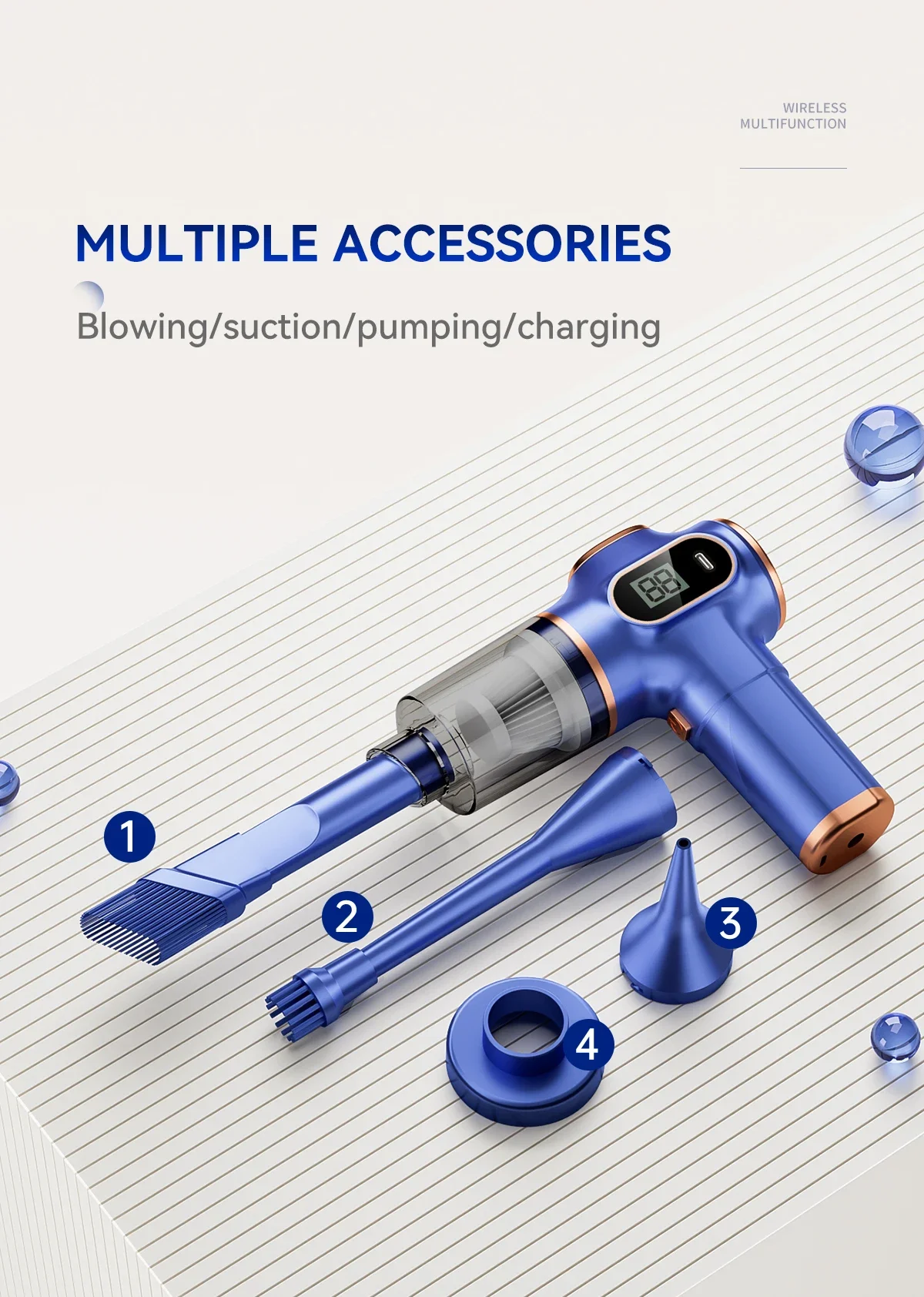 TINSOL Wireless Vacuum Cleaner Dual Use for Home and Car