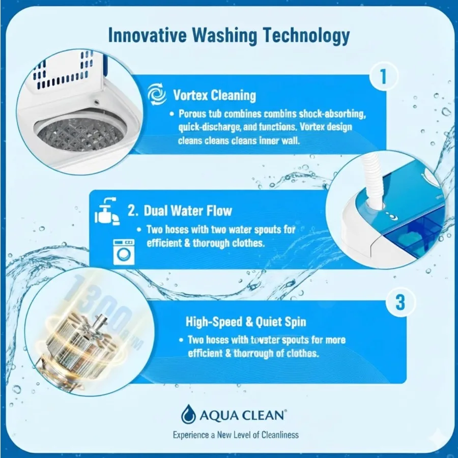 Portable Washing Machine with 18 lbs Capacity for Home and Apartment