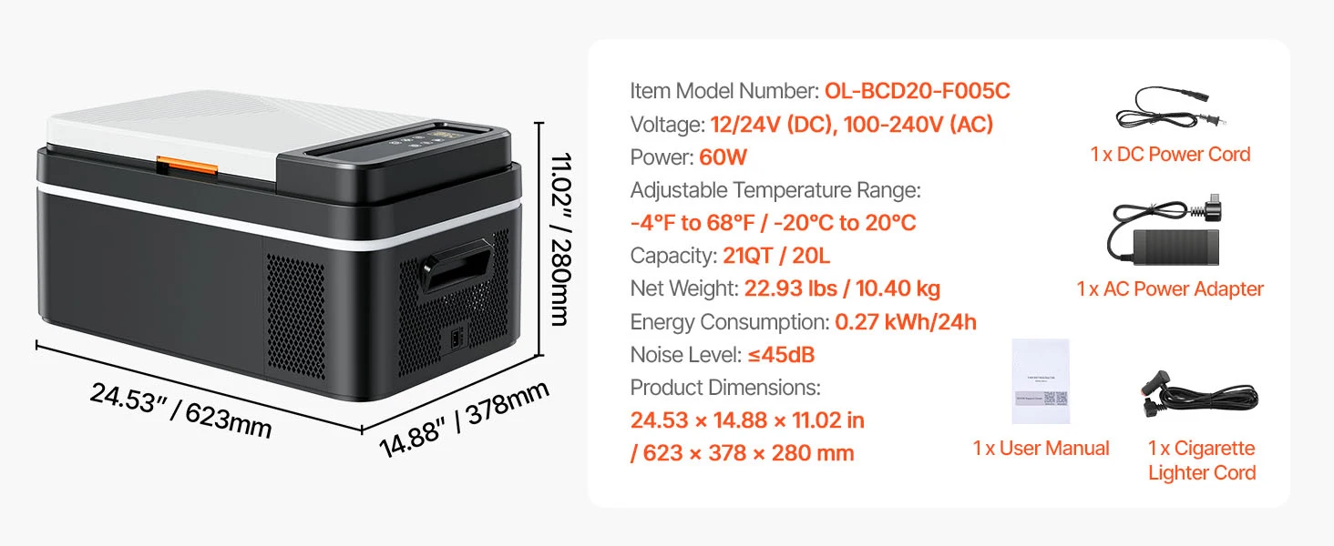SucceBuy 20L 22L 35L 45L 55L Car Refrigerator Mini Fridge Freezer