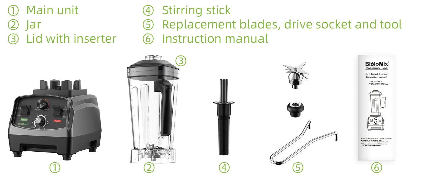 BioloMix 3HP 2200W Heavy Duty Commercial Grade Timer Blender