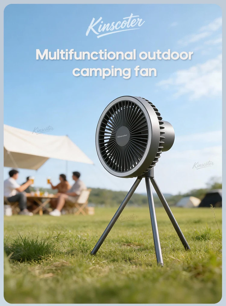 10000mAh 4000mAh Camping Fan Rechargeable  Electric Fan with Power Bank LED Lighting
