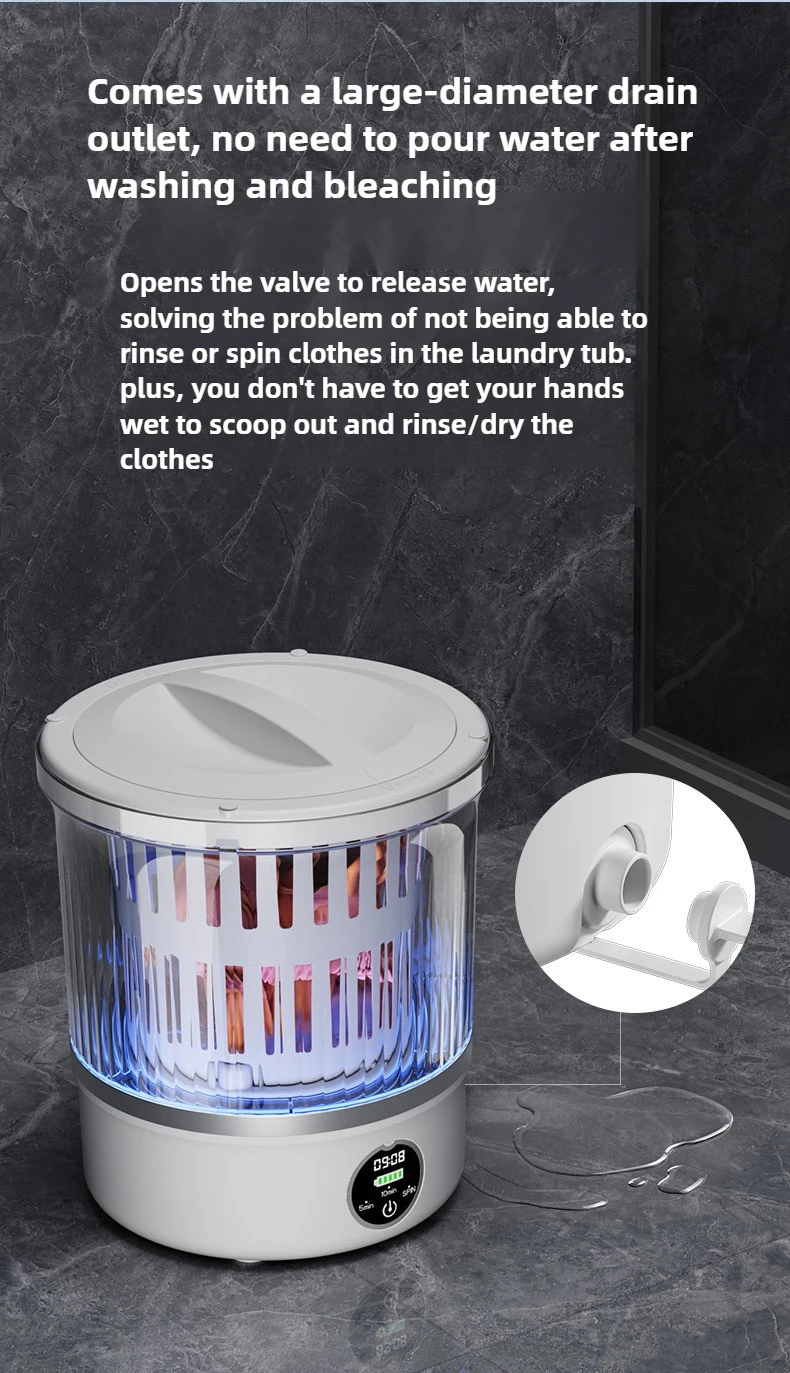 3L Mini Washing Machine for Clothes Socks Underwear with Spin Drying