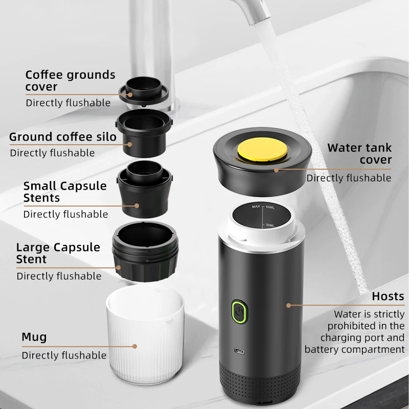 3-in-1 Wireless Electric Portable Espresso Coffee Machine