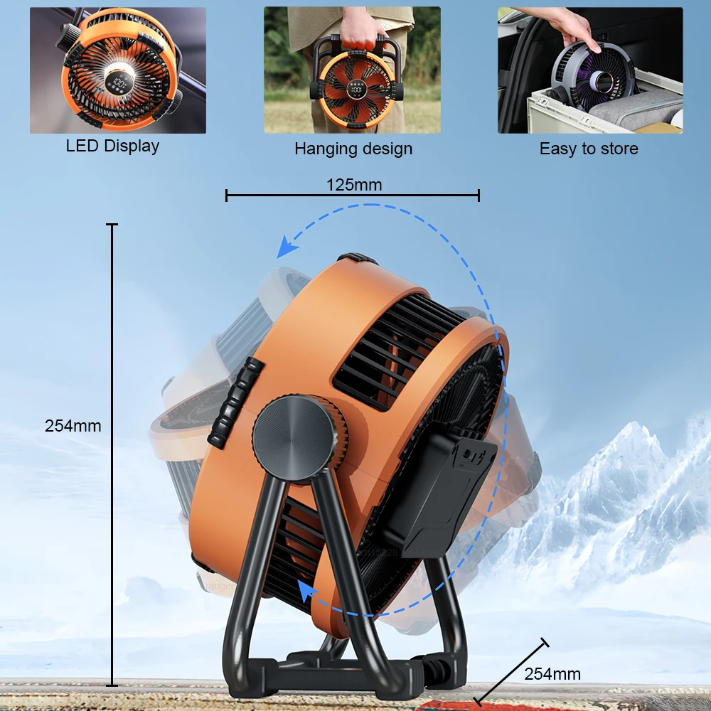 20000mAh Camping  Rechargeable Portable Outdoor Camping Fan