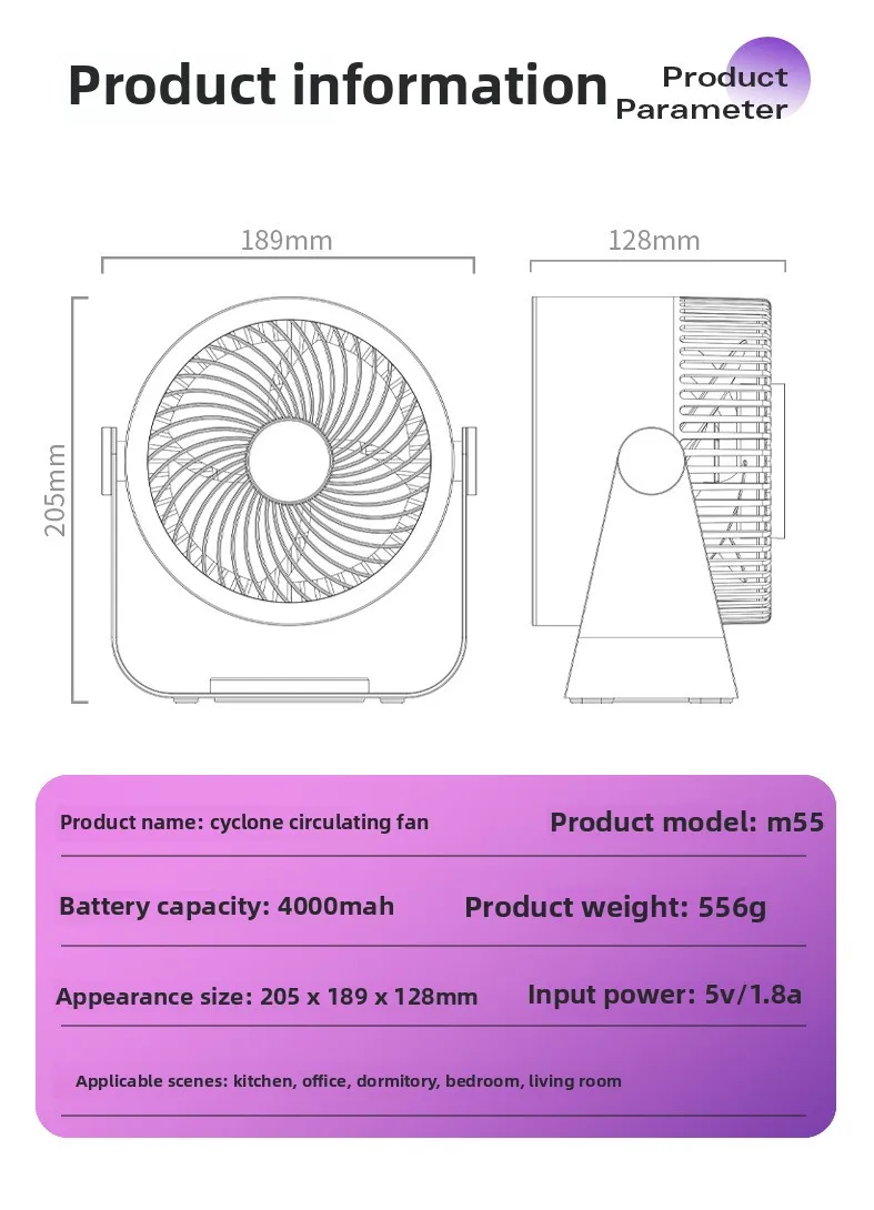 Electric Wireless Portable Desktop Wall Ceiling Fan