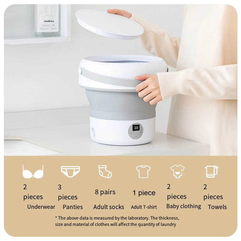 6L 11L Folding Portable Washing Machine with Spin Dryer for Clothes