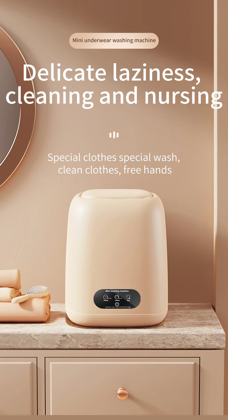 Small automatic Portable Washing Machine with Spin Dryer for Underwear
