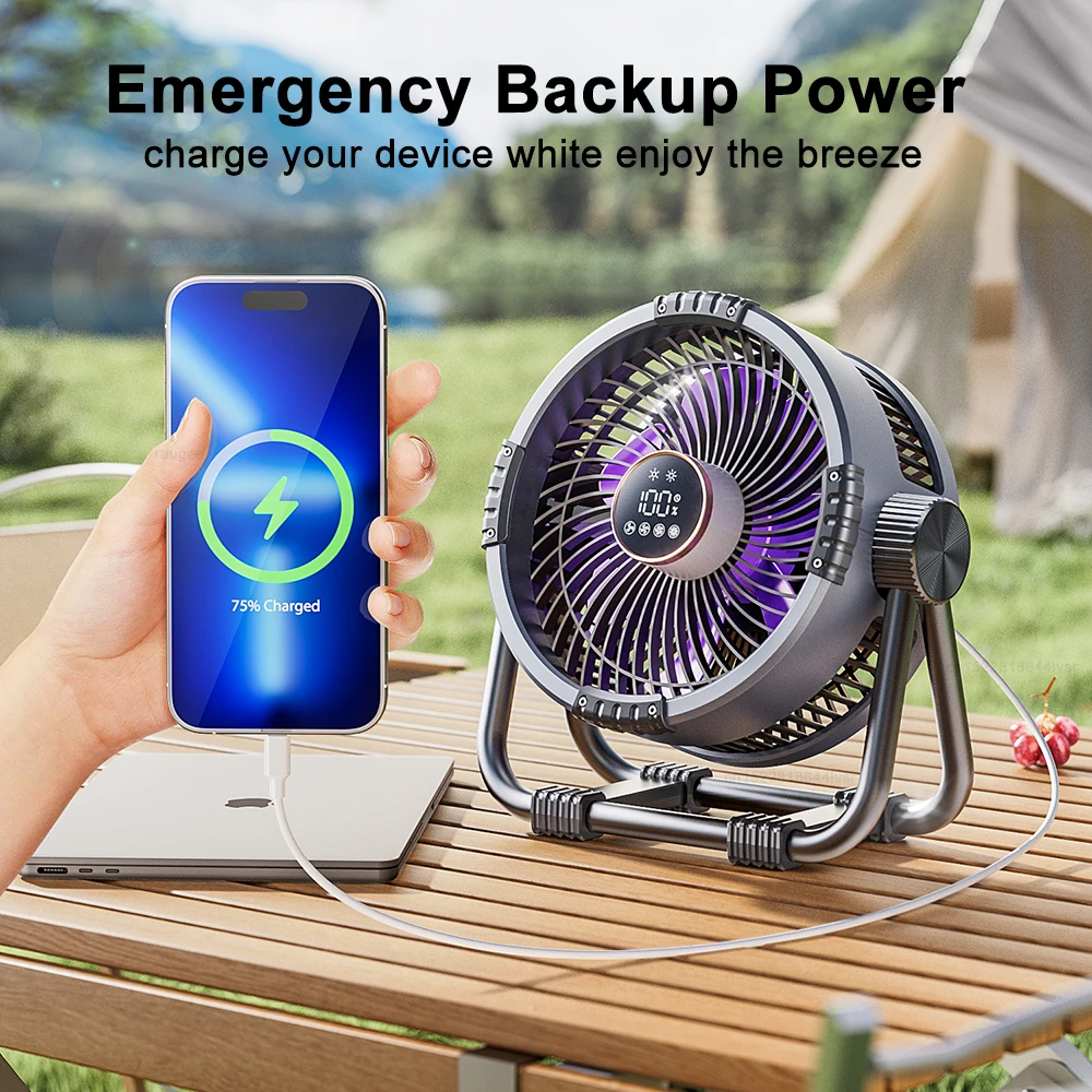 20000mAh Camping  Rechargeable Portable Outdoor Camping Fan