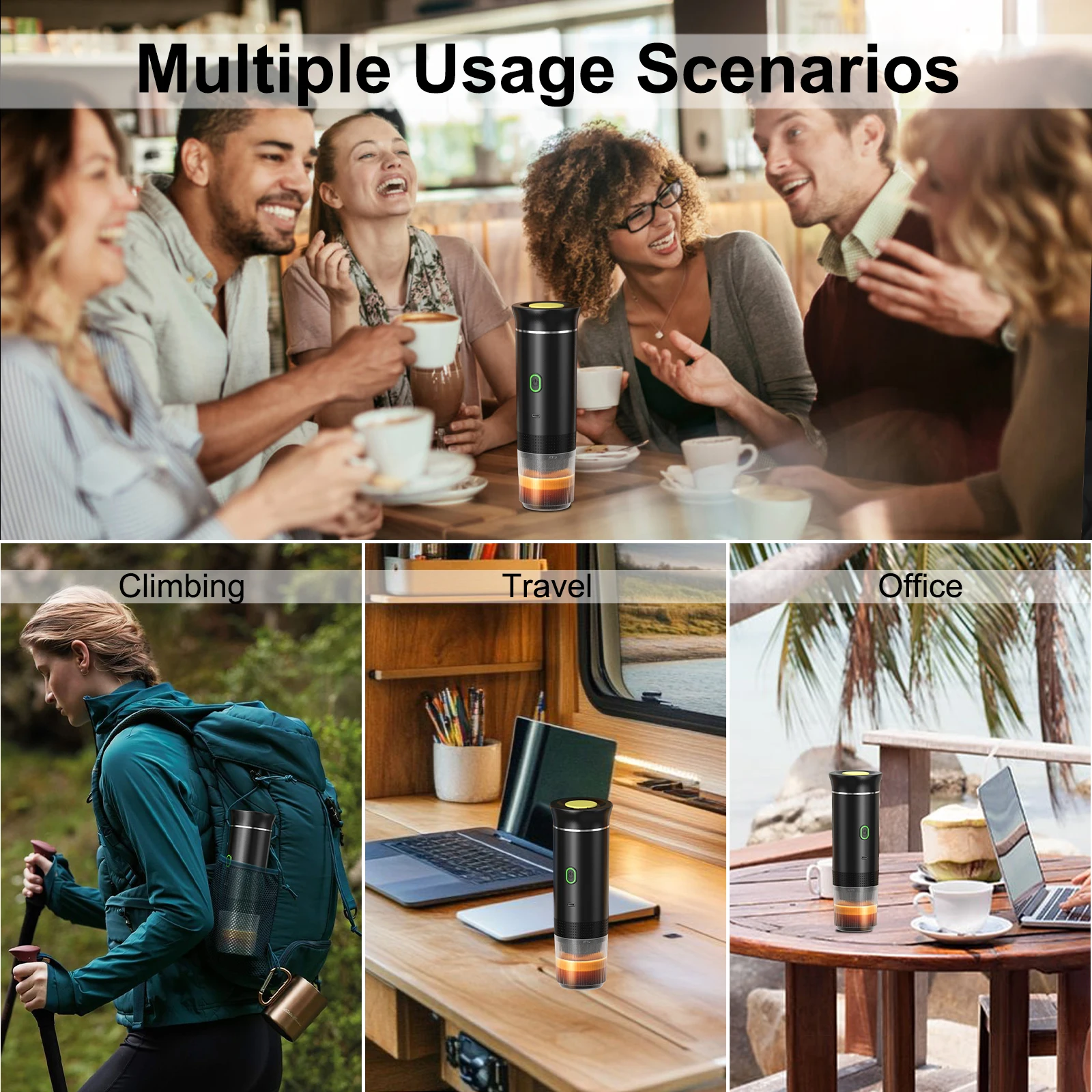 3-in-1 Wireless Electric Portable Espresso Coffee Machine