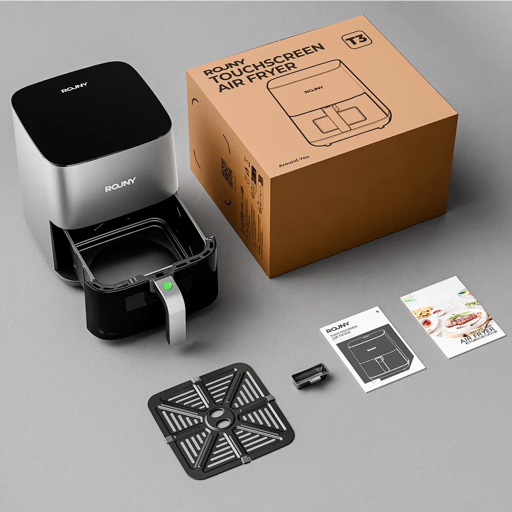 5L Electric ROUNY Air Fryer  with Touch Control & Nonstick Basket