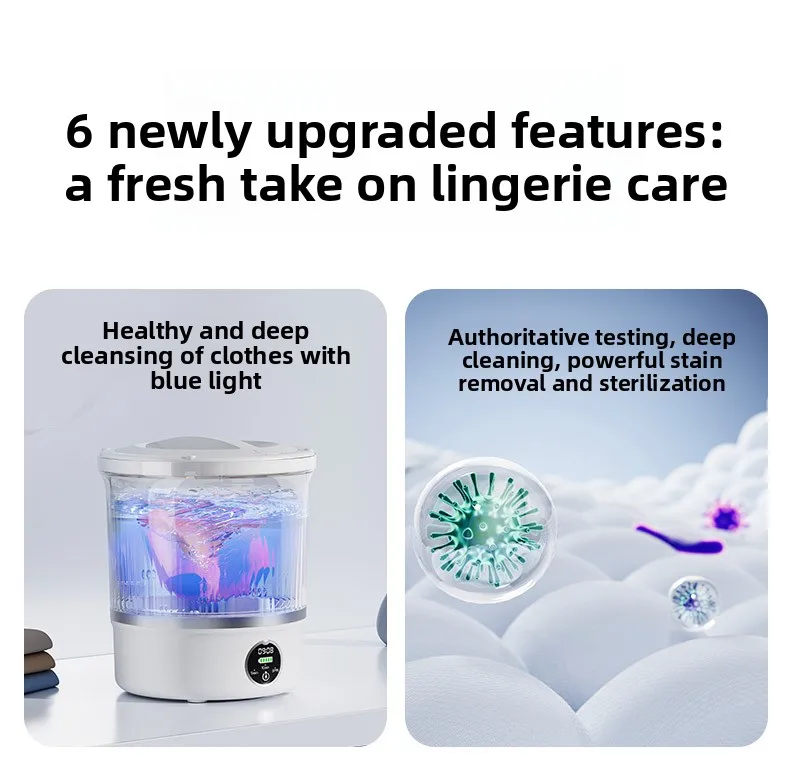 3L Mini Washing Machine for Clothes Socks Underwear with Spin Drying