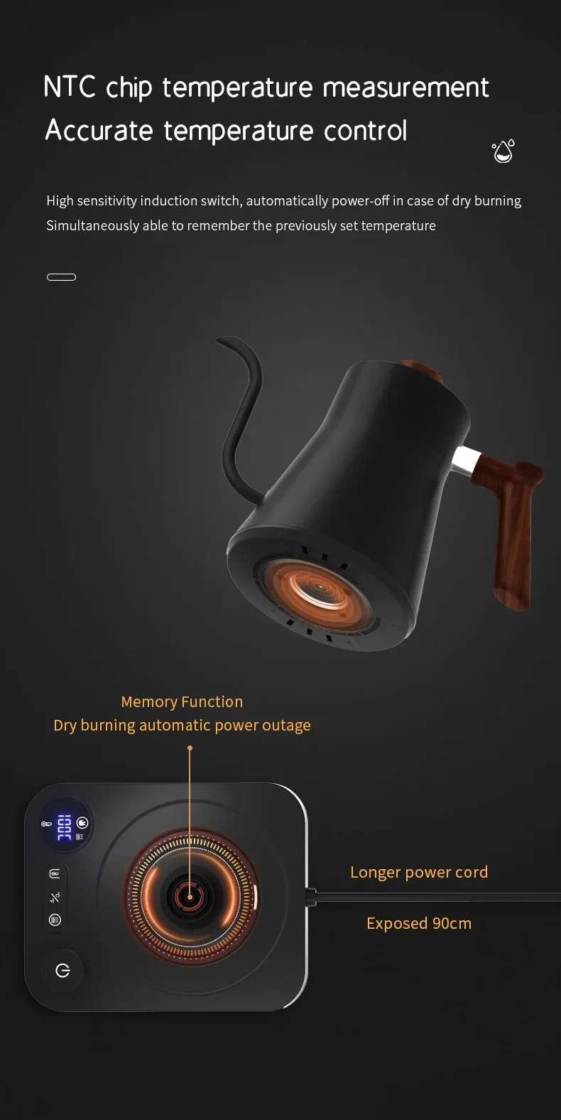 900ML Electric Gooseneck Kettle