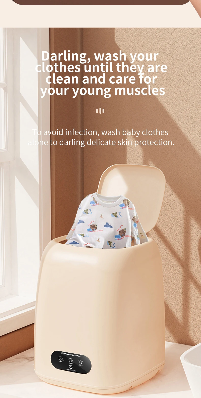 Small automatic Portable Washing Machine with Spin Dryer for Underwear