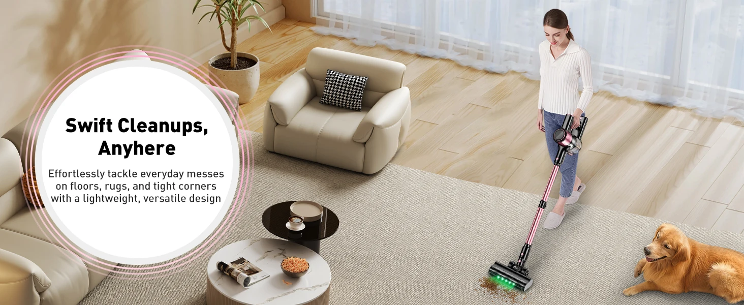 Cordless Vacuum Cleaner for Home Pet Hair/Hard Floor/Carpet