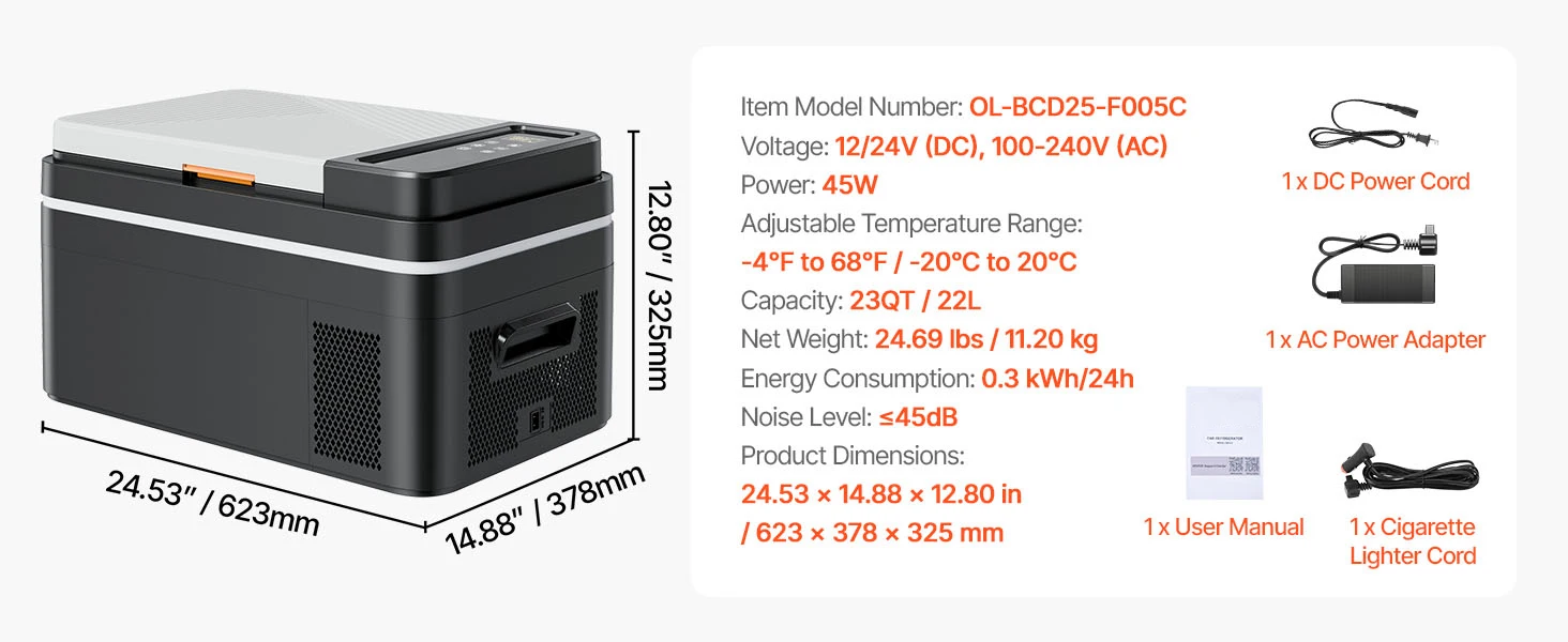SucceBuy 20L 22L 35L 45L 55L Car Refrigerator Mini Fridge Freezer