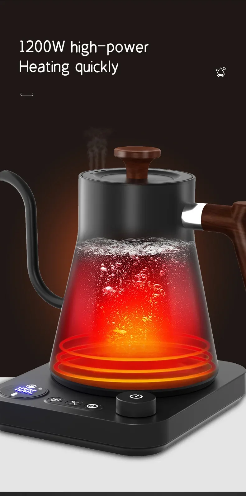 900ML Electric Gooseneck Kettle