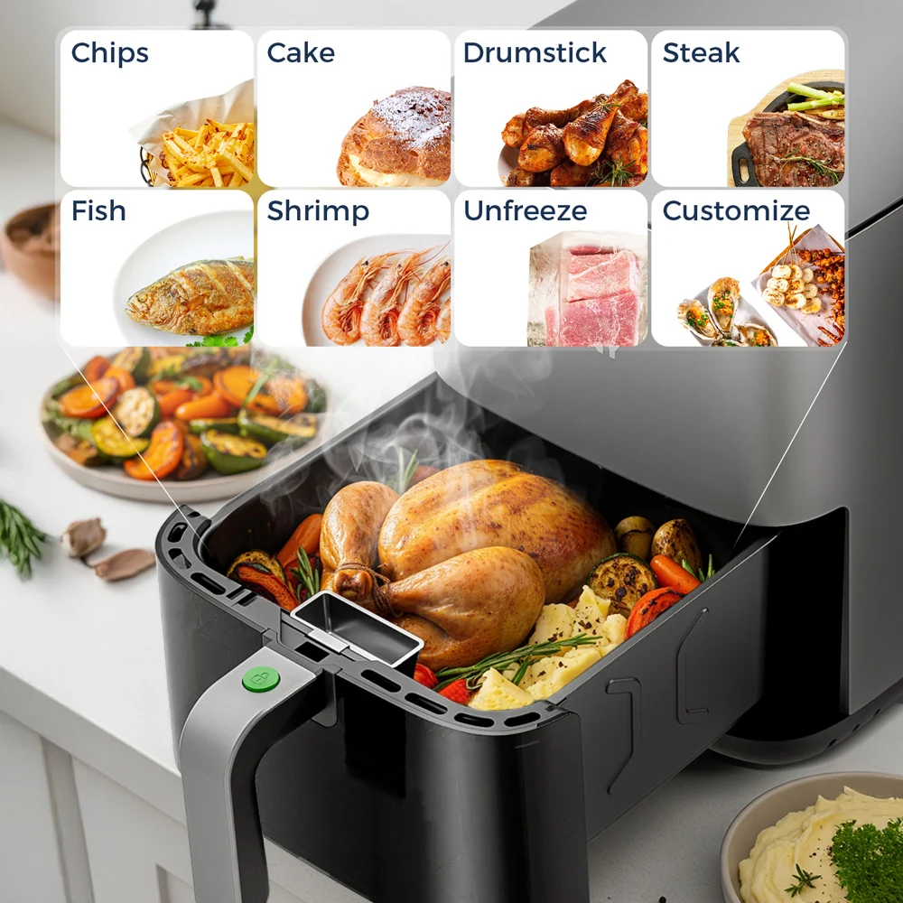 5L Electric ROUNY Air Fryer  with Touch Control & Nonstick Basket