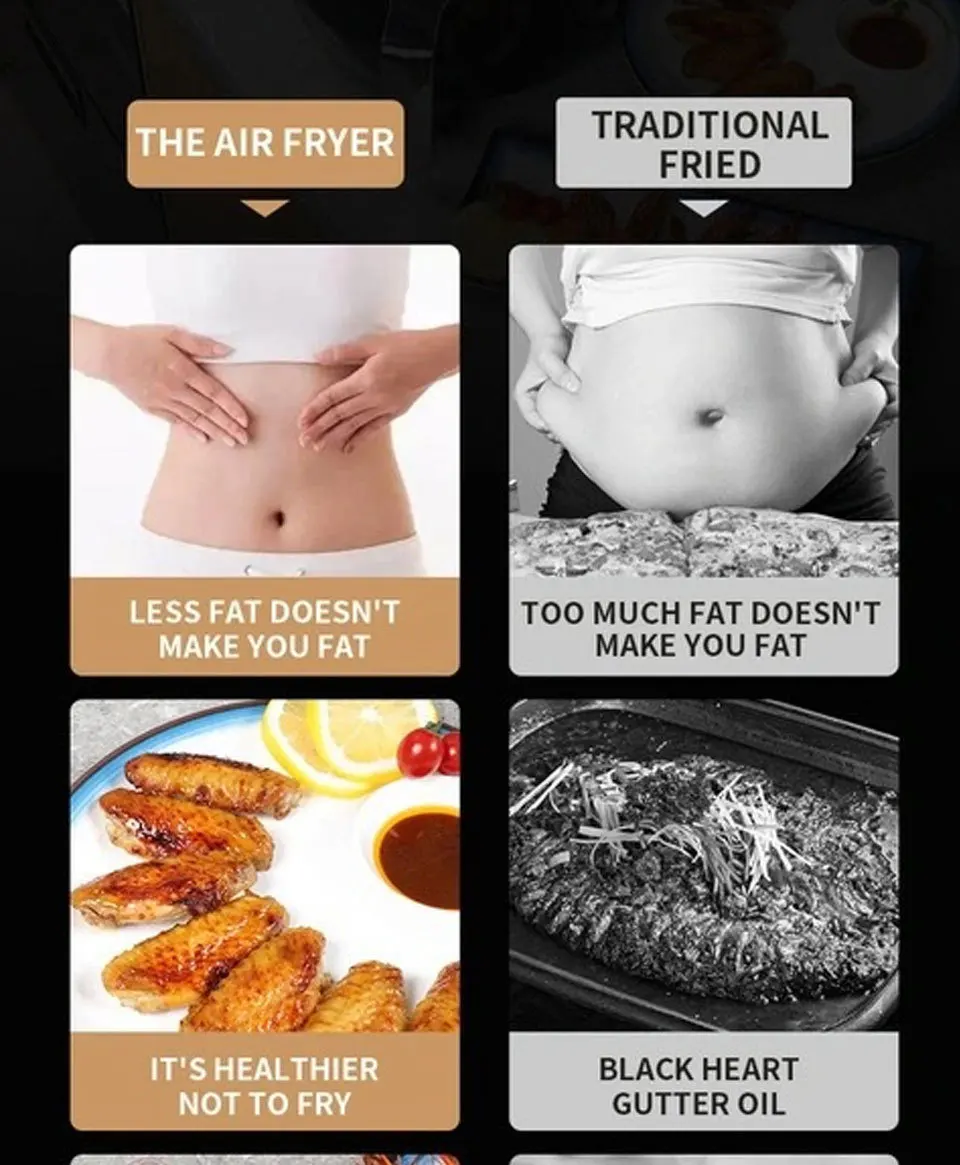 Multi-functional intelligent touch screen deep air fryer