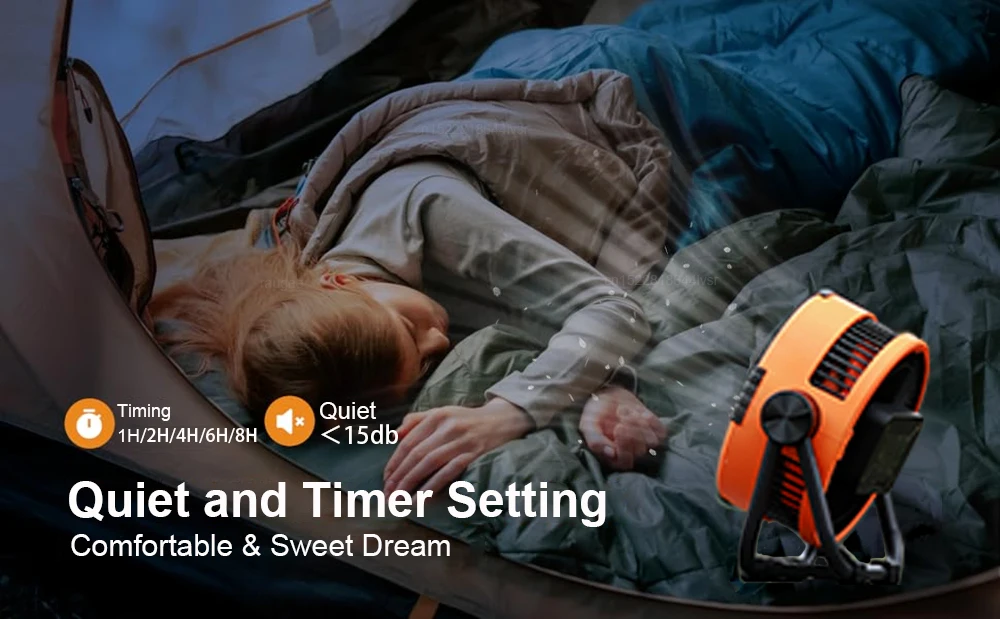 20000mAh Camping  Rechargeable Portable Outdoor Camping Fan