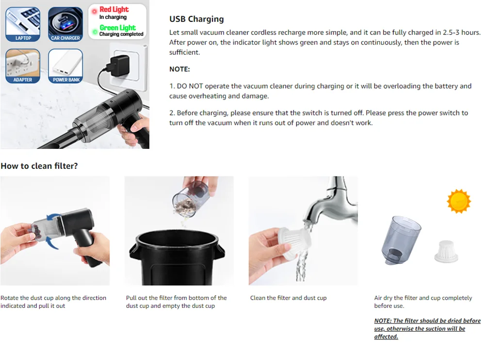 Handheld Portable Small Vacuum Cleaner