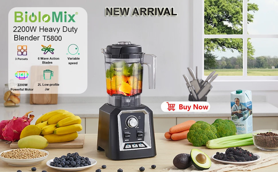BioloMix Smart Timer Pre-programed Blender