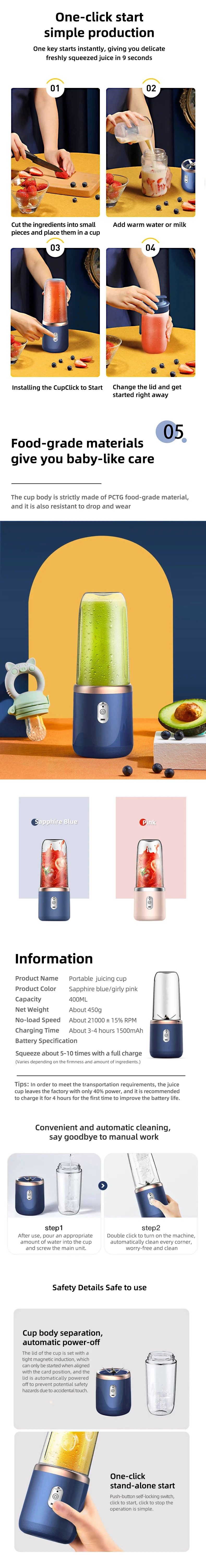 Portable USB Mini Handheld Juicer
