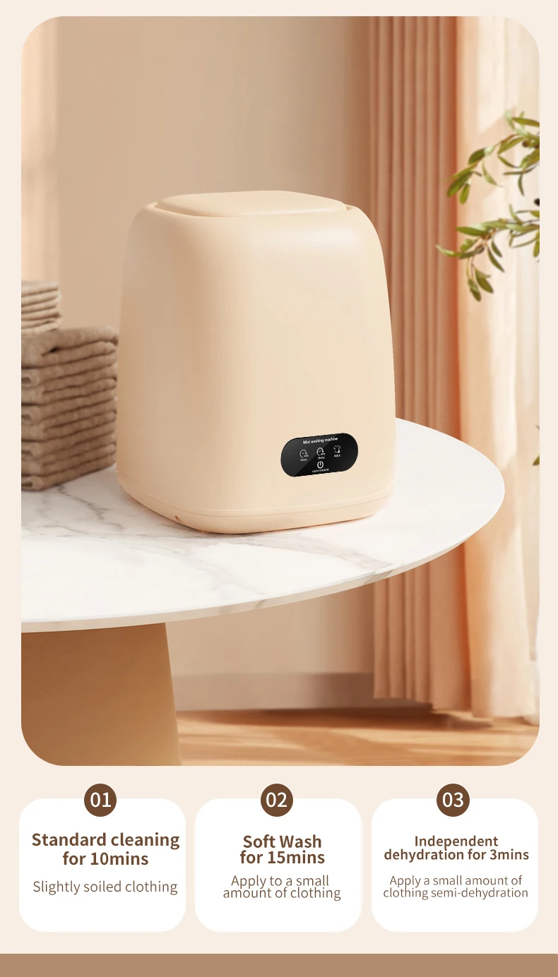 Small automatic Portable Washing Machine with Spin Dryer for Underwear