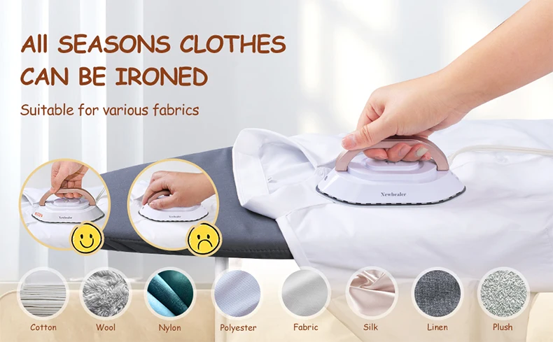 Mini Travel Iron for Clothes Portable Handle Electric Ironing Machine Fast Heating 30s Dry Wet Irons Garment Household Tools
