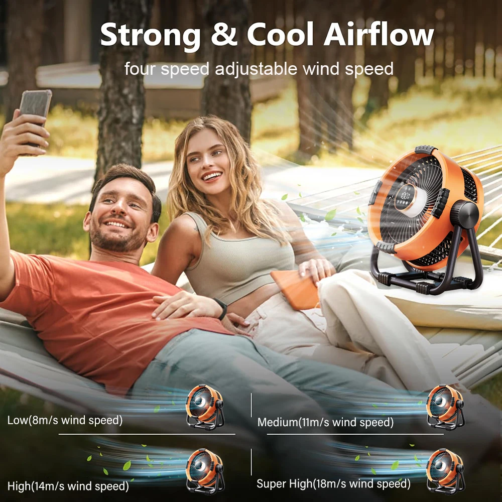 20000mAh Camping  Rechargeable Portable Outdoor Camping Fan