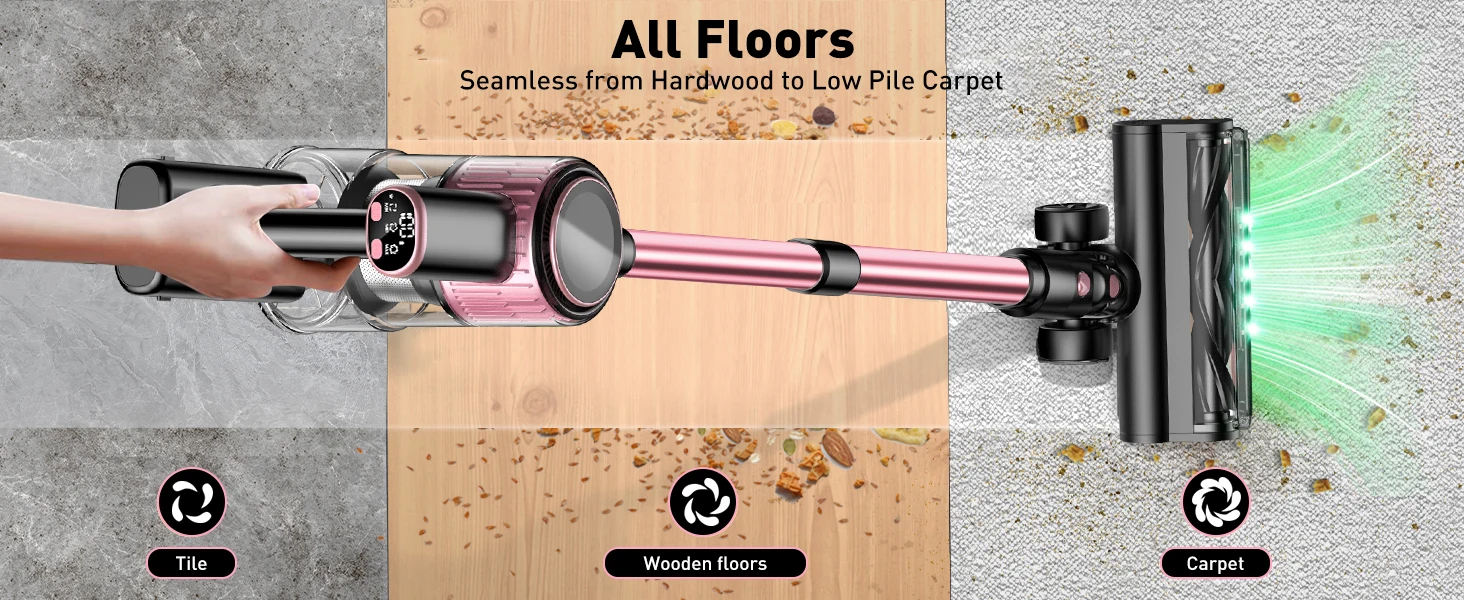 Cordless Vacuum Cleaner for Home Pet Hair/Hard Floor/Carpet