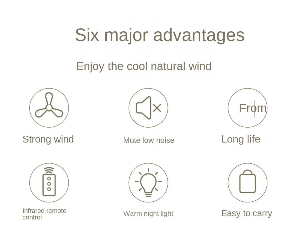 Portable wireless mini USB ceiling fan with remote control