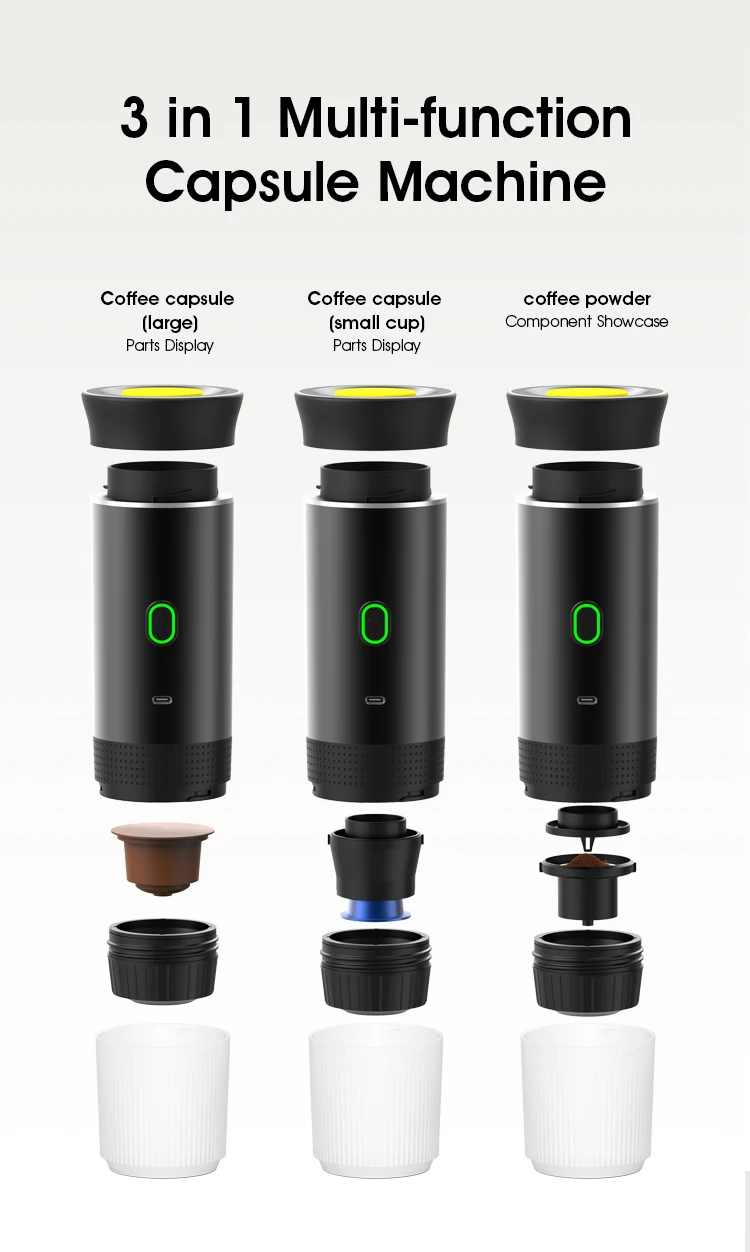 3-in-1 Wireless Electric Portable Espresso Coffee Machine