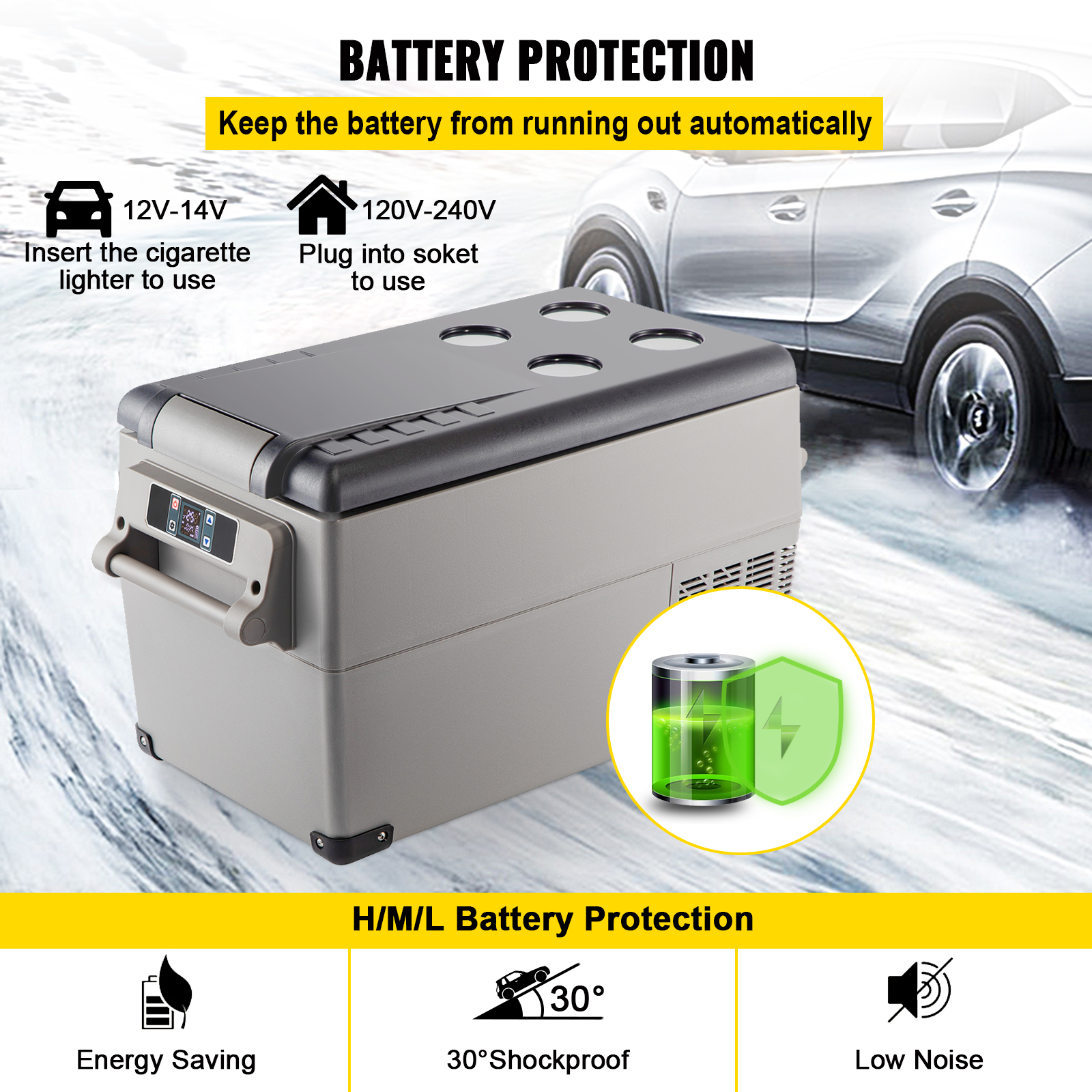 SucceBuy 20L 22L 35L 45L 55L Car Refrigerator Mini Fridge Freezer