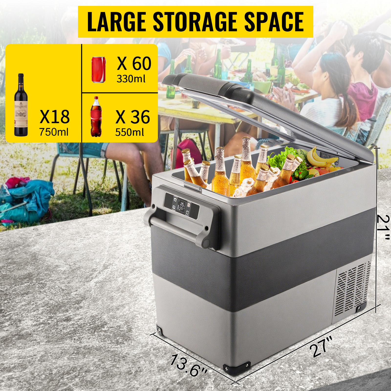 SucceBuy 20L 22L 35L 45L 55L Car Refrigerator Mini Fridge Freezer